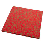 Large Hardcover Scrapbook - Red with Garden Gold pattern - Scrapbook - Anglesey Paper Company 