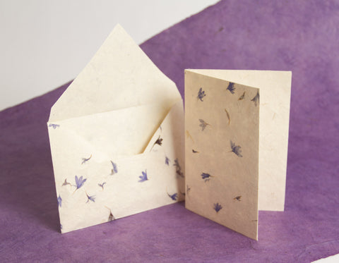 Handmade A6 Lokta Notelets and Envelopes - Pack of 10 sets - Stationery Set - Anglesey Paper Company  - 1