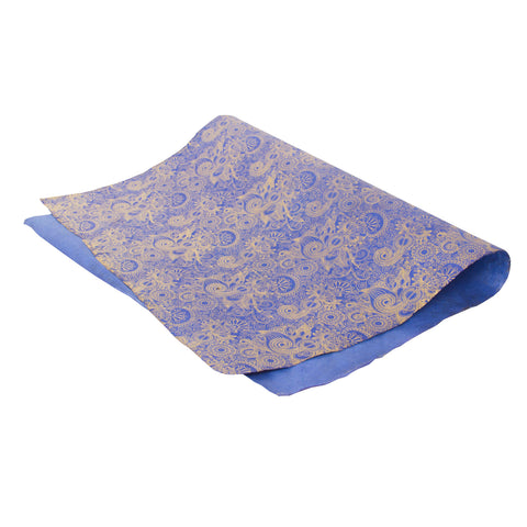 Gift Wrap - Blue and Gold Pattern - Gift Wrap - Anglesey Paper Company 