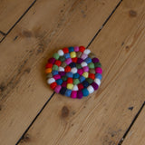 10cm - Felt Ball Coaster  - Round