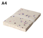 A4 Lokta Paper - Cornflower Petals on Natural - 20 Sheets