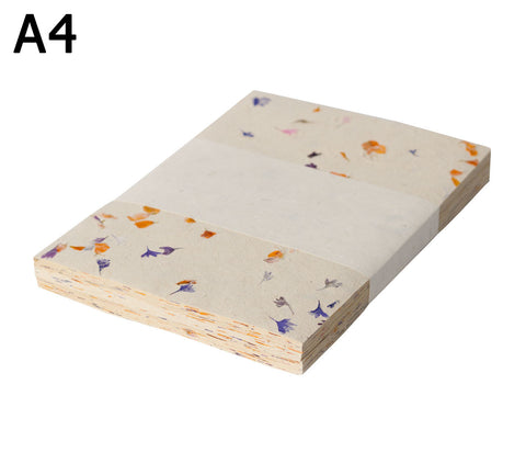A4 Lokta Paper - Mixed Petals on Natural - 100 Sheets