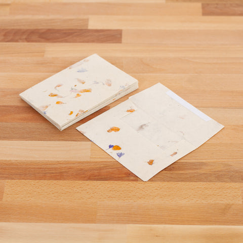 Handmade A6 Cornflower and Marigold Lokta Envelopes - Pack of 10