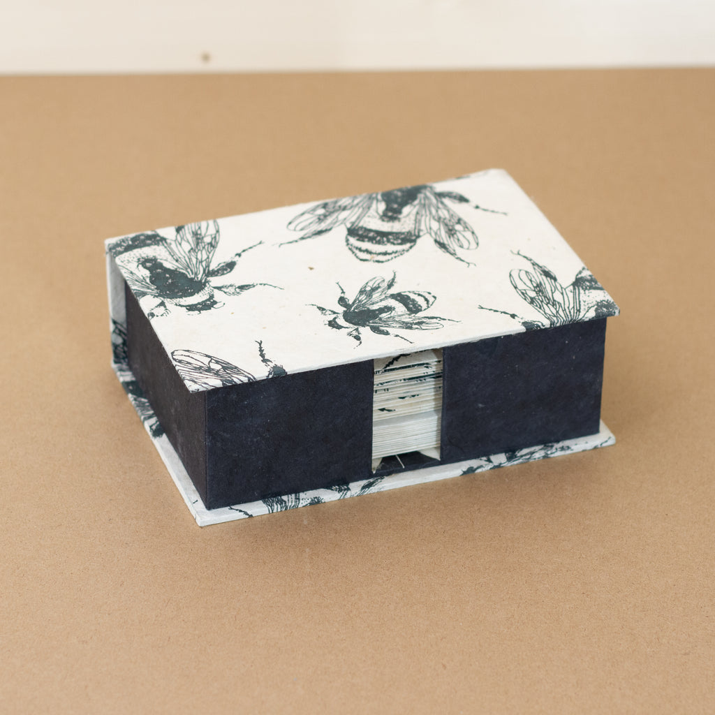 Notelet Set with Box - Handmade Lokta Paper with Bees design – Anglesey ...