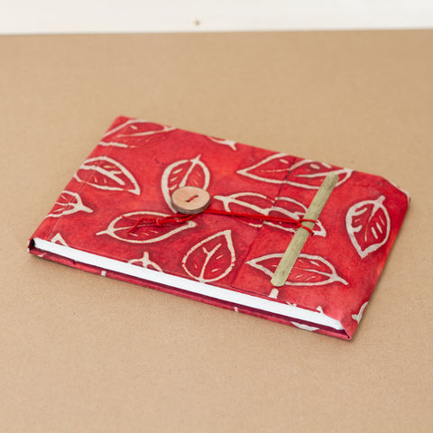 Traveler Journal - Batik Leaf Red