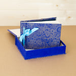 Boxed Photo Album - Gold Henna Design on Blue