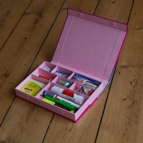 Desk Organiser - Pink - Includes contents