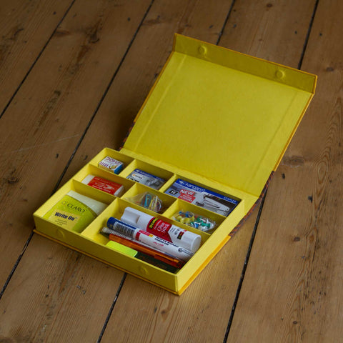 Desk Organiser - Yellow - Includes contents