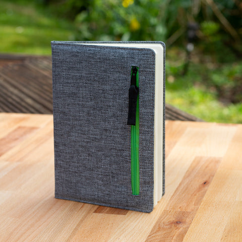 A5 Cotton Linen Cover Notebook - Green