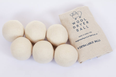 Wool Felt Tumble Dryer Balls ~ Set of 6