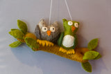 Owls on a Branch (felt garland)