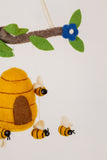 Beehive and Bees on a Branch - Merino Wool Felt