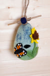 Handmade Merino Wool Felt Bird Nest - Butterfly & Flower