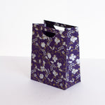 Large Gift Bag - Silver and Gold on Purple