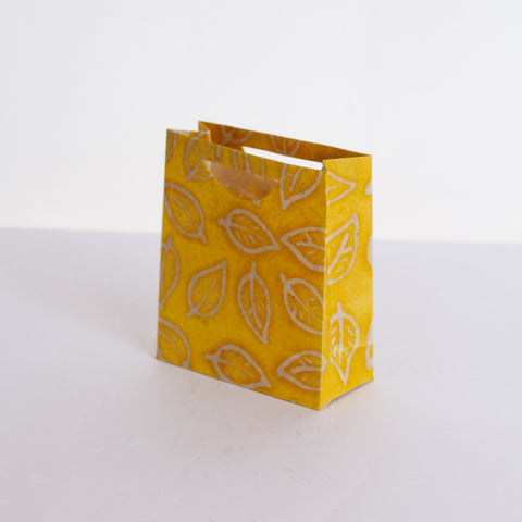 Medium Gift Bag - Batik Leaf Yellow