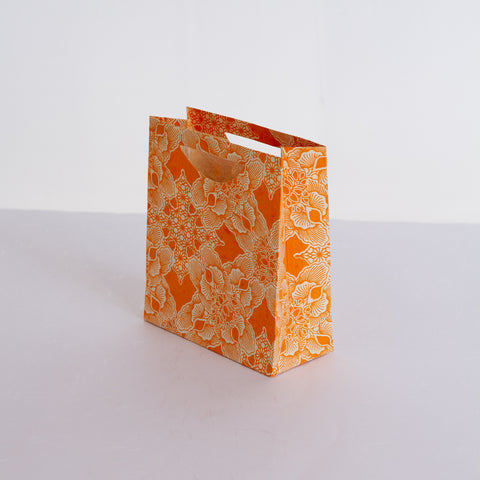 Medium Gift Bag - Screen Printed Orange Lotus
