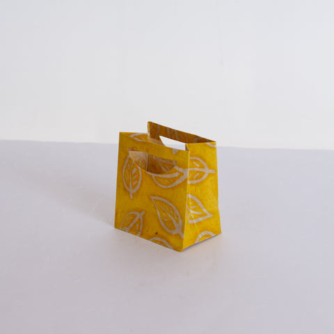 Small Gift Bag - Batik Leaf Yellow