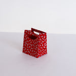 Small Gift Bag - Silver Ceder on Red