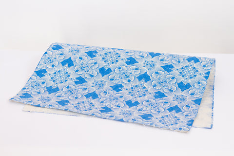 Gift Wrap - Screen Printed Blue Lotus