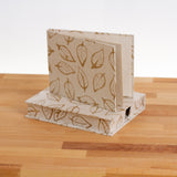 Handmade Boxed Guest Book (Lokta Paper) - Batik Leaf Natural
