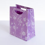 Large Gift Bag - White Poppy on Lilac