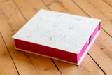 Handmade Boxed Photo Album - Rose Petals on Natural Lokta