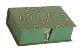 Notelet Set with Box - Handmade Lokta Paper with Batik Leaf design
