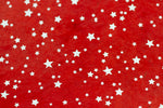 Gift Wrap - Screen Printed Silver Stars on Red