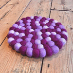 20cm - Felt Ball Mat Purple/Lilac - Round