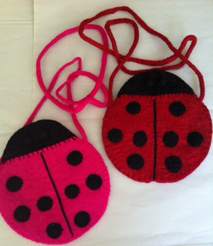 Felt Ladybird Bags - Red/Pink -  - Anglesey Paper Company 